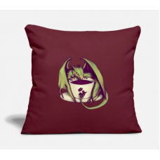 Coffee Dragon Burgundy Pillow